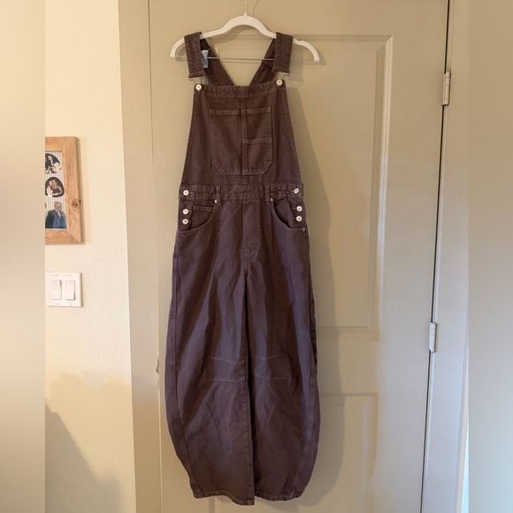 NWT We The Free Good Luck Barrel Overall Chocolate Mouse - Size L - Picture 2 of 7